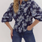 Entro - Ruffle Neck Floral Top