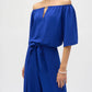 Joseph Ribkoff - Off-shoulder Belted Wide Leg Jumpsuit