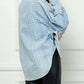 Trendsi - Veveret Button Up Dropped Shoulder Denim Top