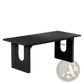 71 Inch Black Executive Office Desk with Curved Legs