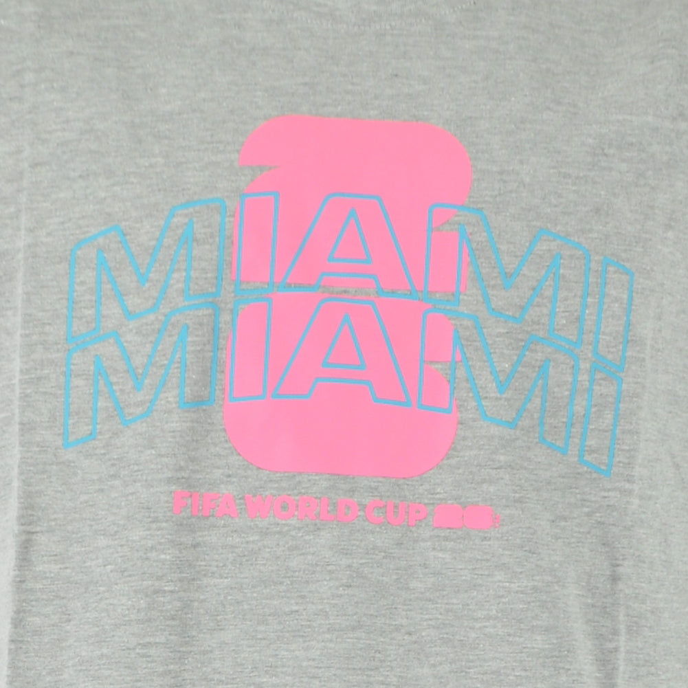 2026 Fifa World Cup Miami Host City Gray Youth Soccer Futbol Tshirt Tee 14/16
