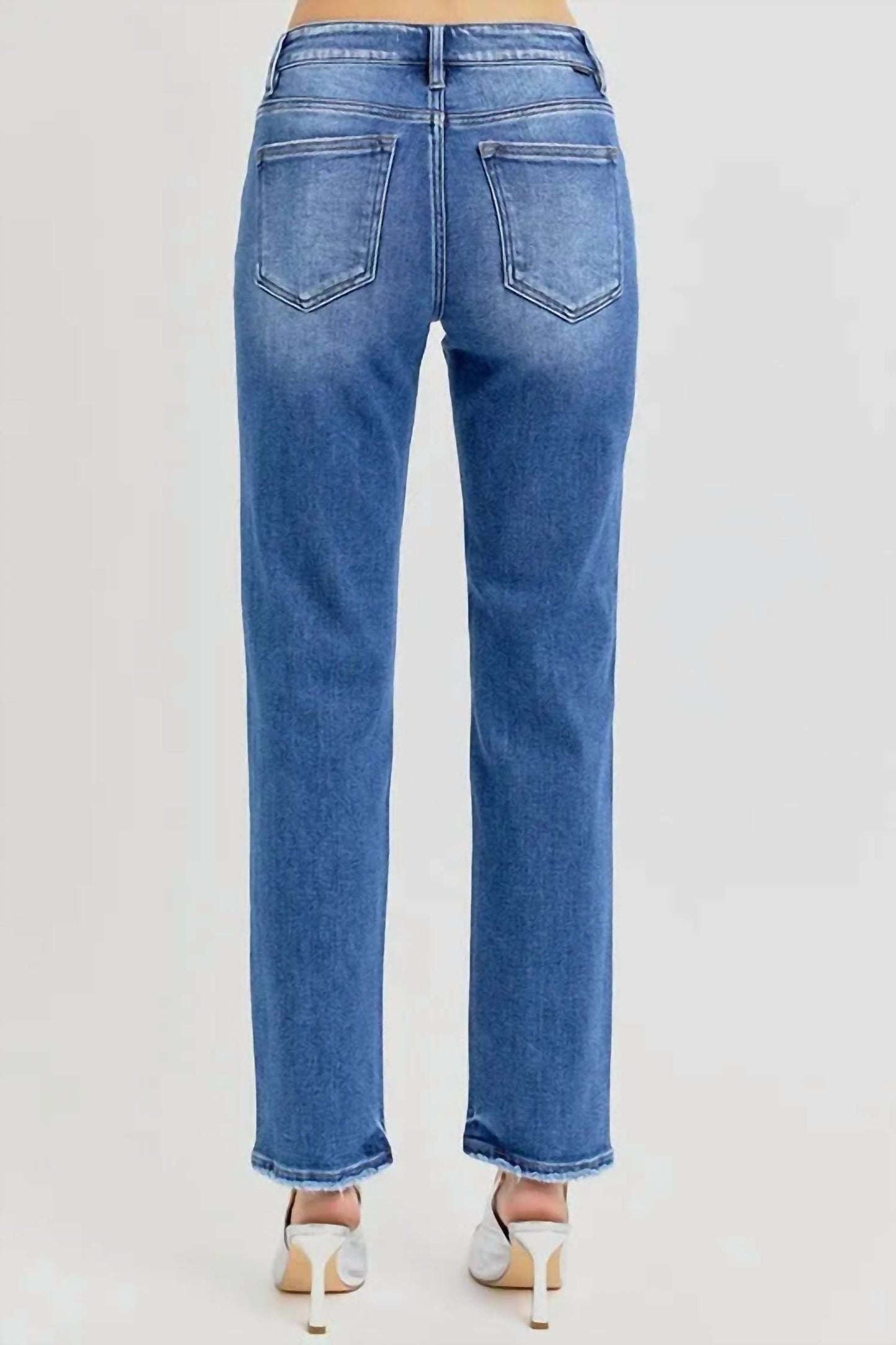 Trendsi - Women's Risen Mid Rise Ankle Tapered Jeans