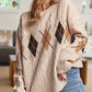 Adora - Diamond Pattern Cable Knit Sweater