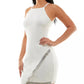 BCX Junior's Asymmetrical-Hem Rhinestone Dress White Size X-Large