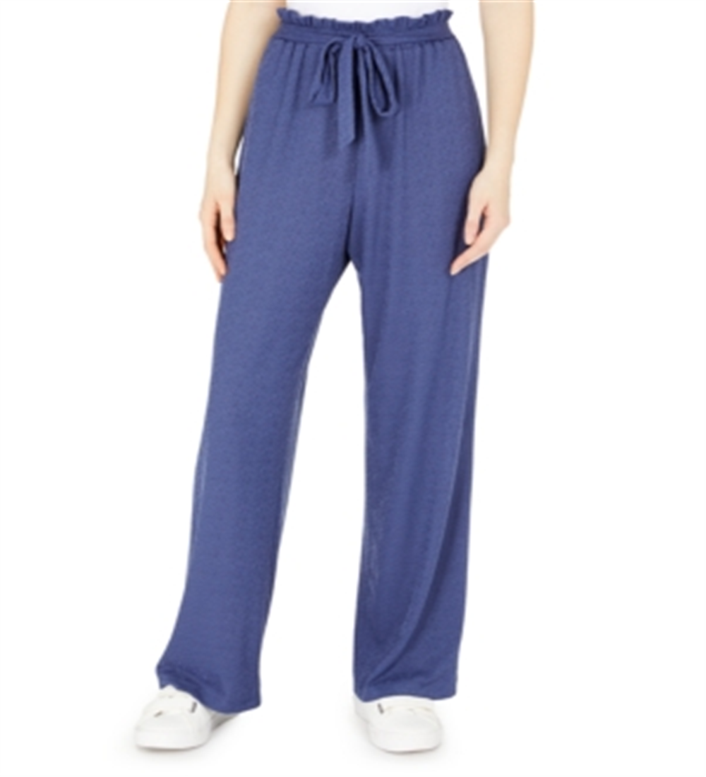 BCX Junior's Paperbag Waist Soft Pants Blue Size X-Large
