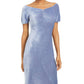 Ultra Flirt Womens Ribbed Ruched Mini Dress Blue M
