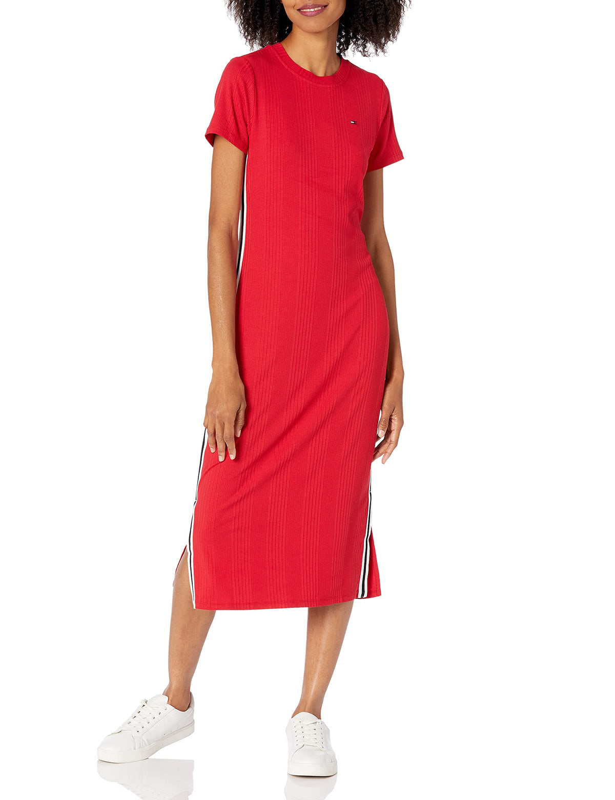 Tommy Hilfiger Women's Midi Sneaker Dress, Scarlet, XX-Small