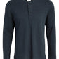 Billy Reid Men's Herringbone Terry Henley, True Navy, X-Large