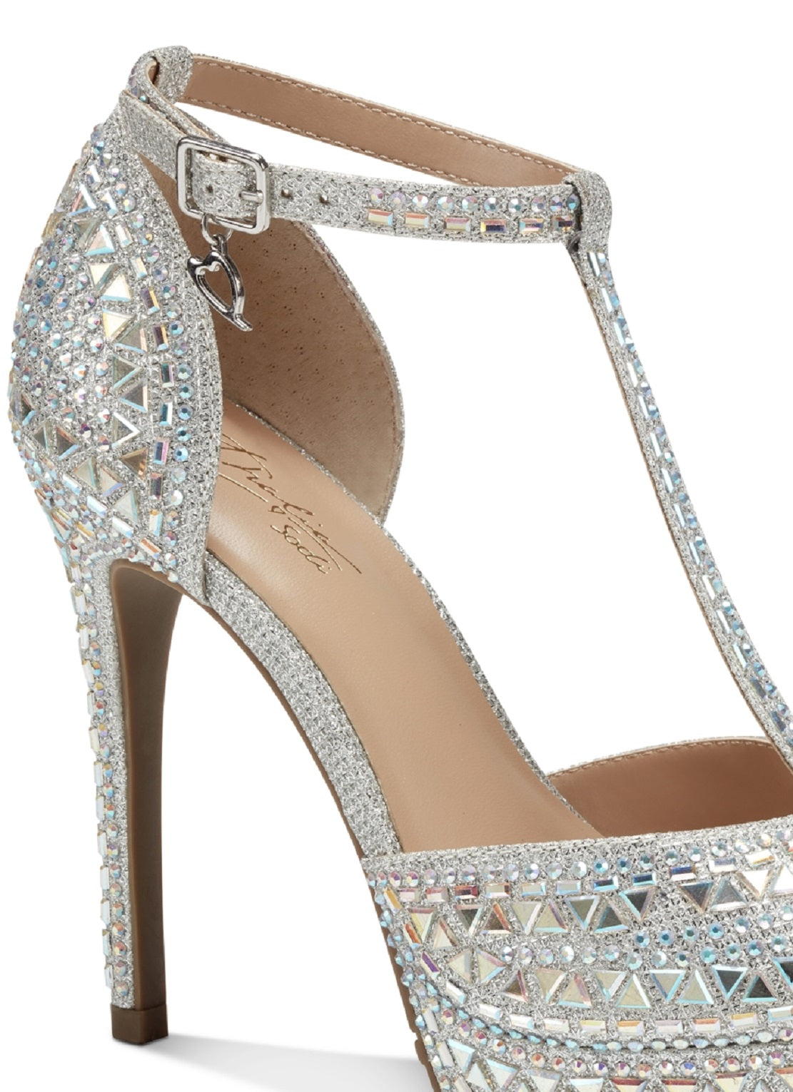 Thalia Sodi Women's Chace Embellished Platform Pumps Shoes Gray Size 7.5 W