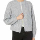 Lucky Brand Women's Crew Neck Bobble Knit Cardigan Sweater, Heather Grey, X Small
