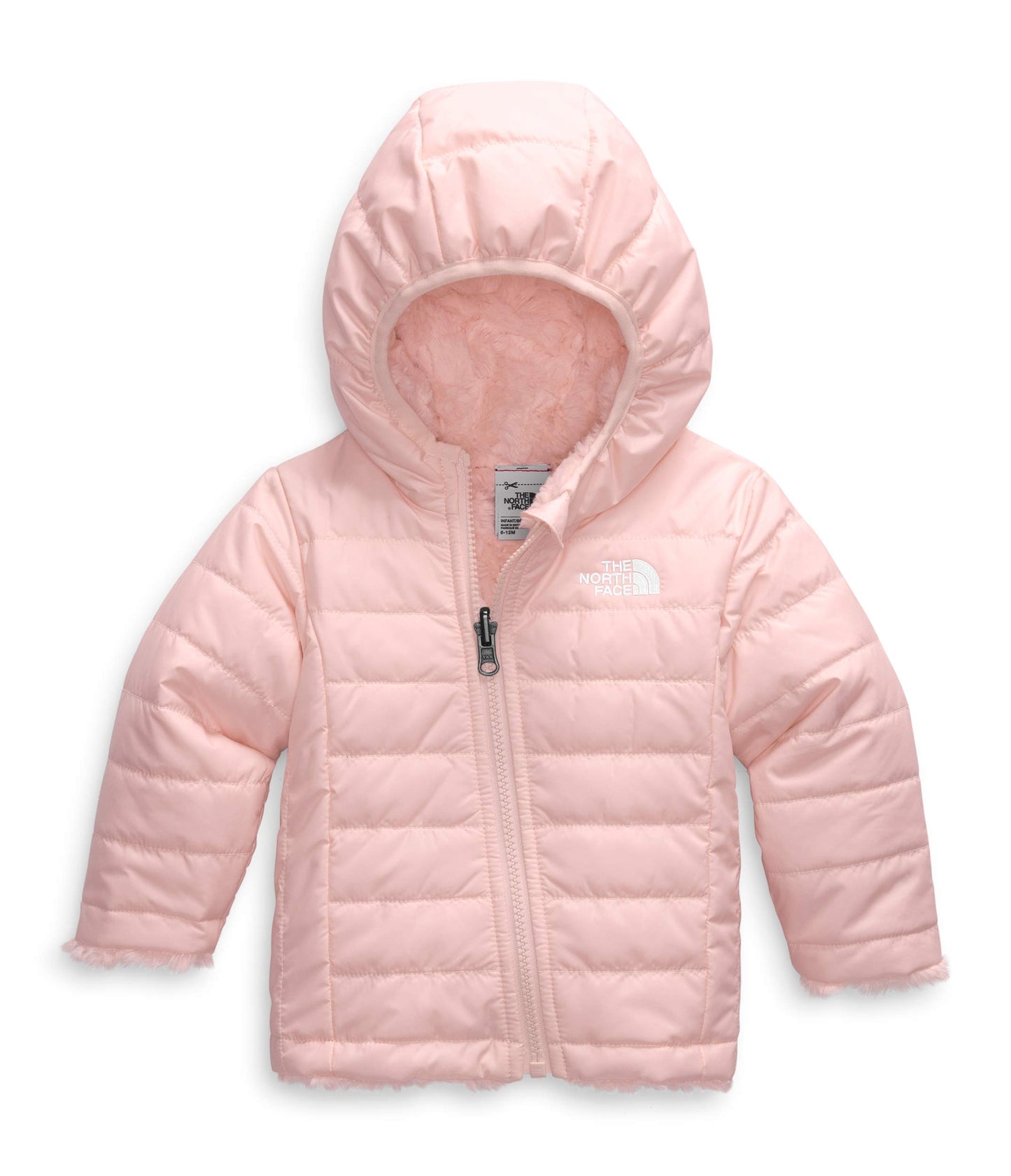 THE NORTH FACE Infant Reversible Mossbud Swirl Hoodie, Pink Salt, 18-24 Months
