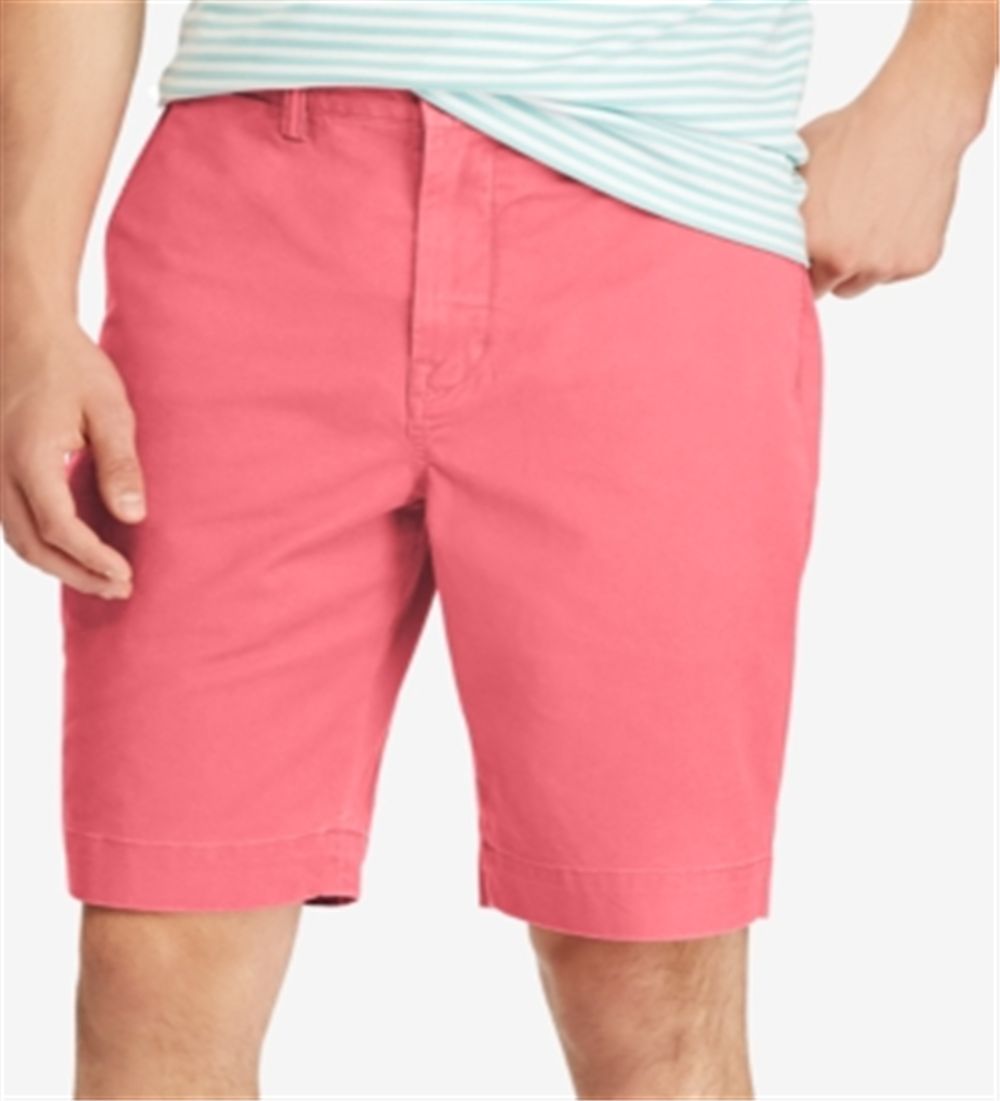 Polo Ralph Lauren Men's Flat Front Stretch Chino Shorts Red Size 36