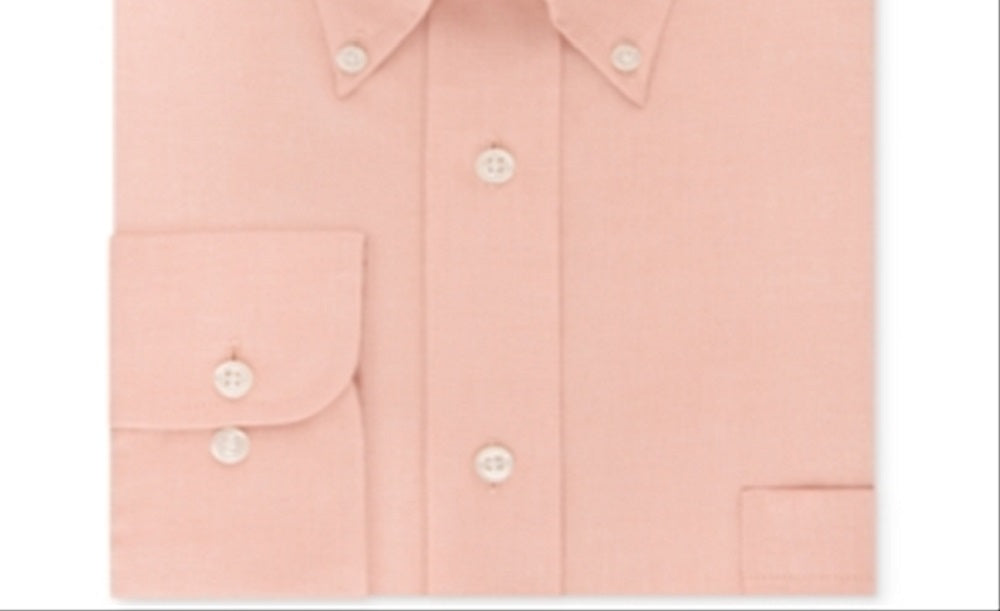 Eagle Men's Classic Regular Fit Stretch Collar Non Iron Dress Shirt Pink Size 15/5 32-33