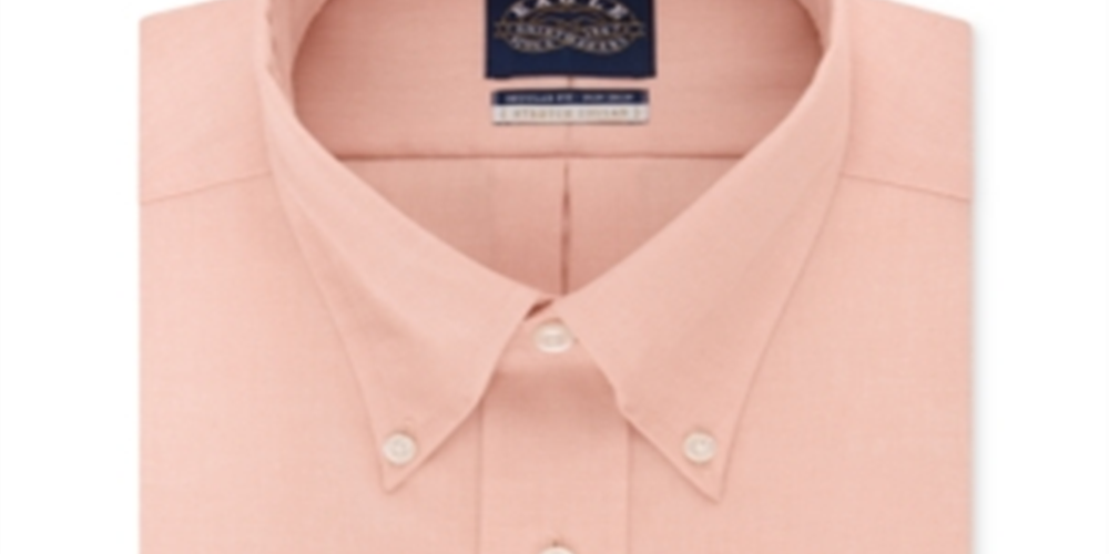Eagle Men's Classic Regular Fit Stretch Collar Non Iron Dress Shirt Pink Size 15/5 32-33