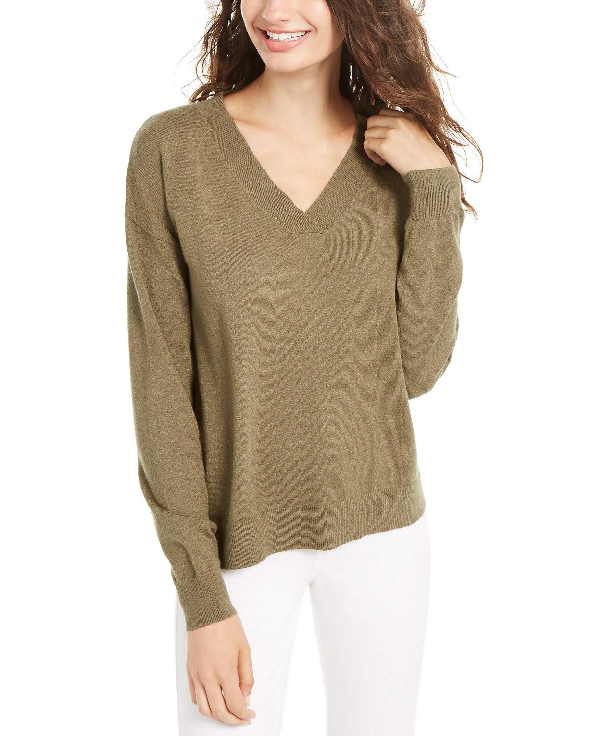planet-gold-juniors-v-neck-sweater-brown-size-x-small