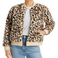 Chaser Women's Zippered Pocketed Bomber Jacket Yellow Size Small