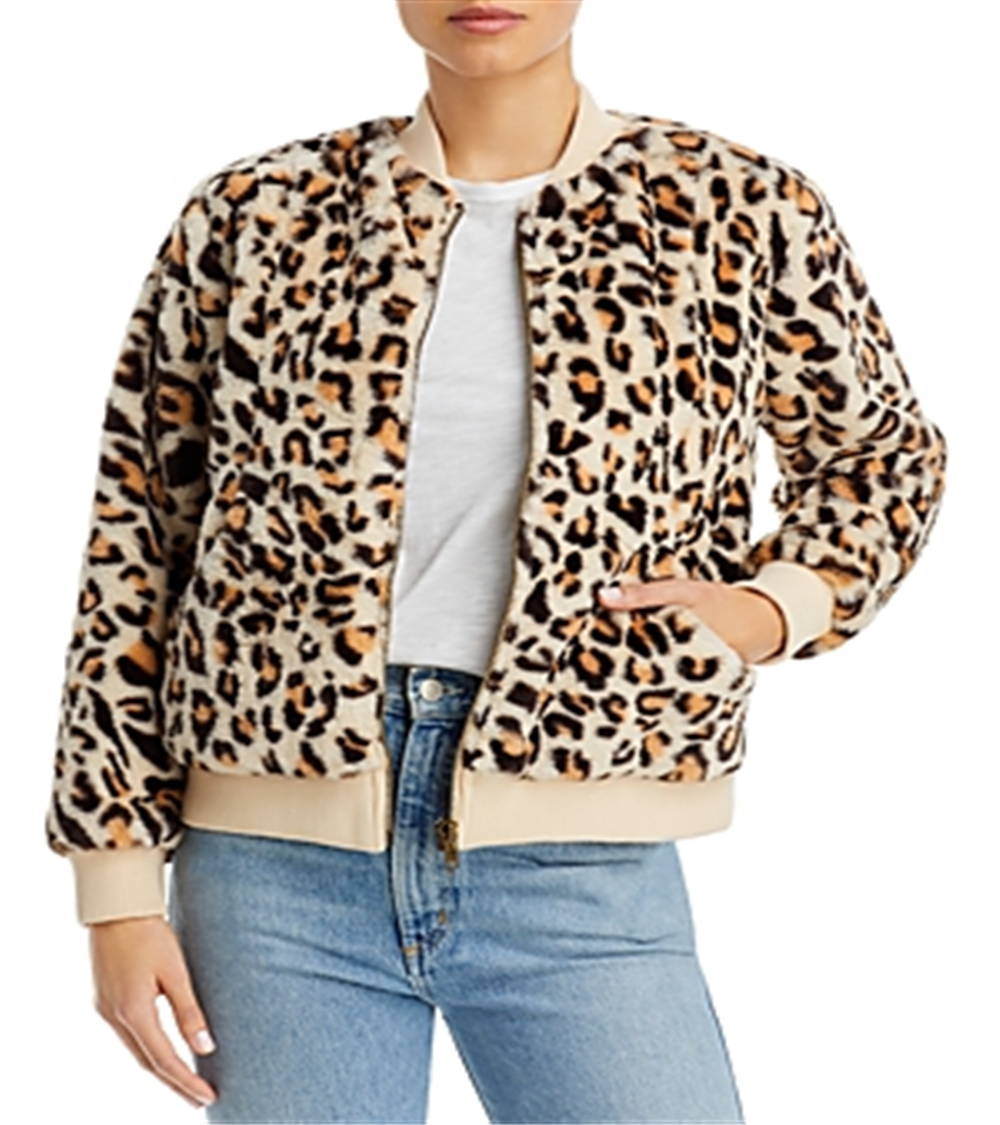 Chaser Women's Zippered Pocketed Bomber Jacket Yellow Size Small