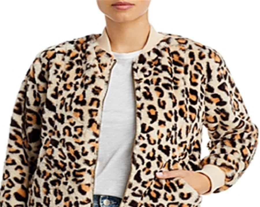 Chaser Women's Zippered Pocketed Bomber Jacket Yellow Size Small