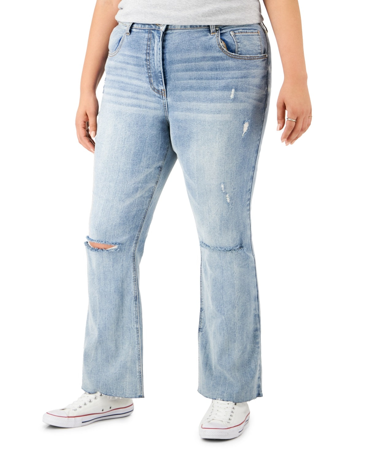 Tinseltown Trendy Women's High Rise Flared Leg Jeans Blue Size 18W