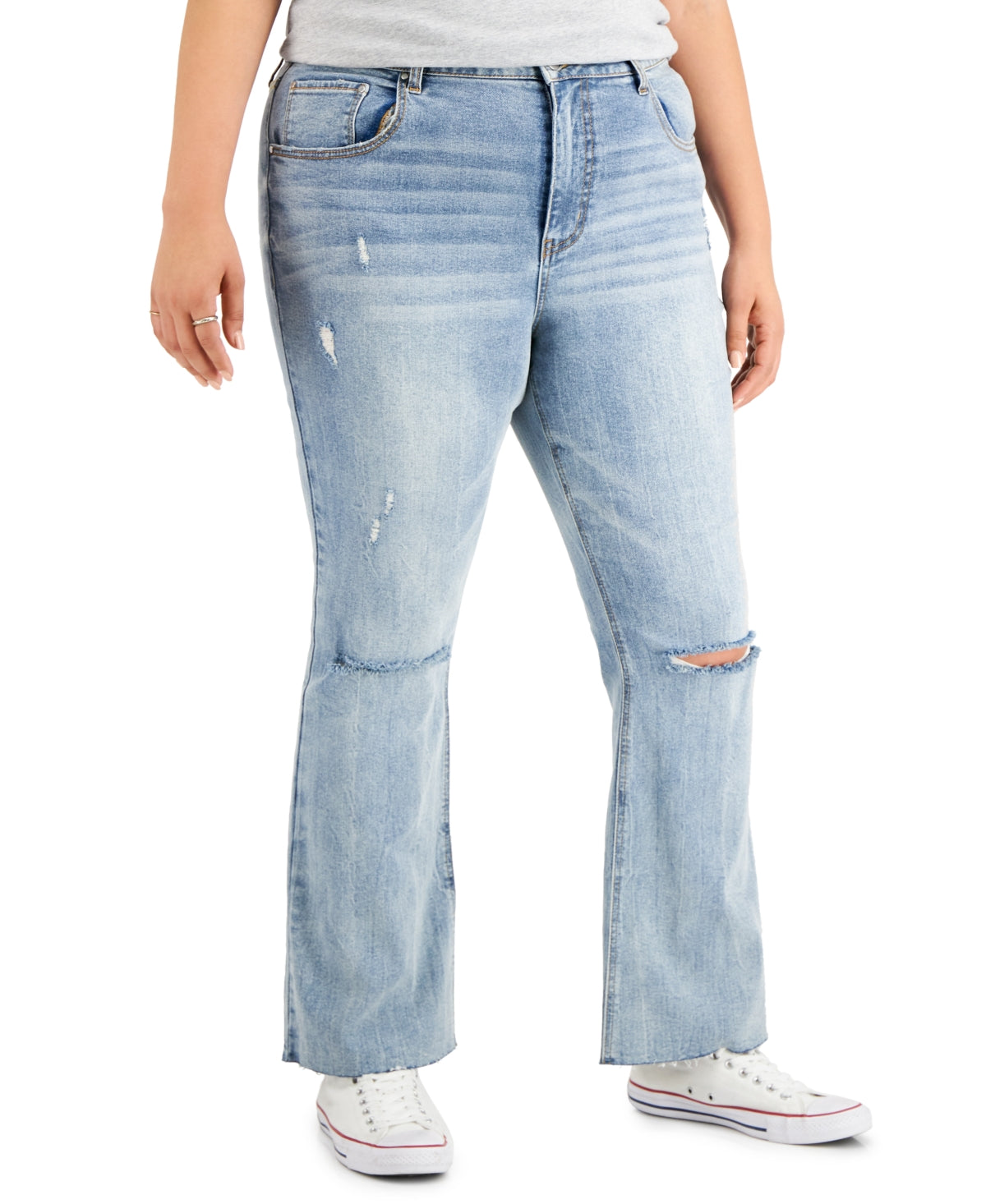 Tinseltown Trendy Women's High Rise Flared Leg Jeans Blue Size 18W