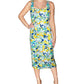 Rachel Roy Women's Freya Floral Print Corset Midi Dress Blue Size X-Large