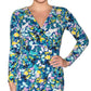 Rachel Roy Women's Cia Floral Print Faux Wrap Dress Blue Size Small