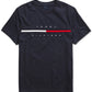 Tommy Hilfiger Men's Tino with Magnetic Closure at Shoulders T-Shirt Blue Size Medium