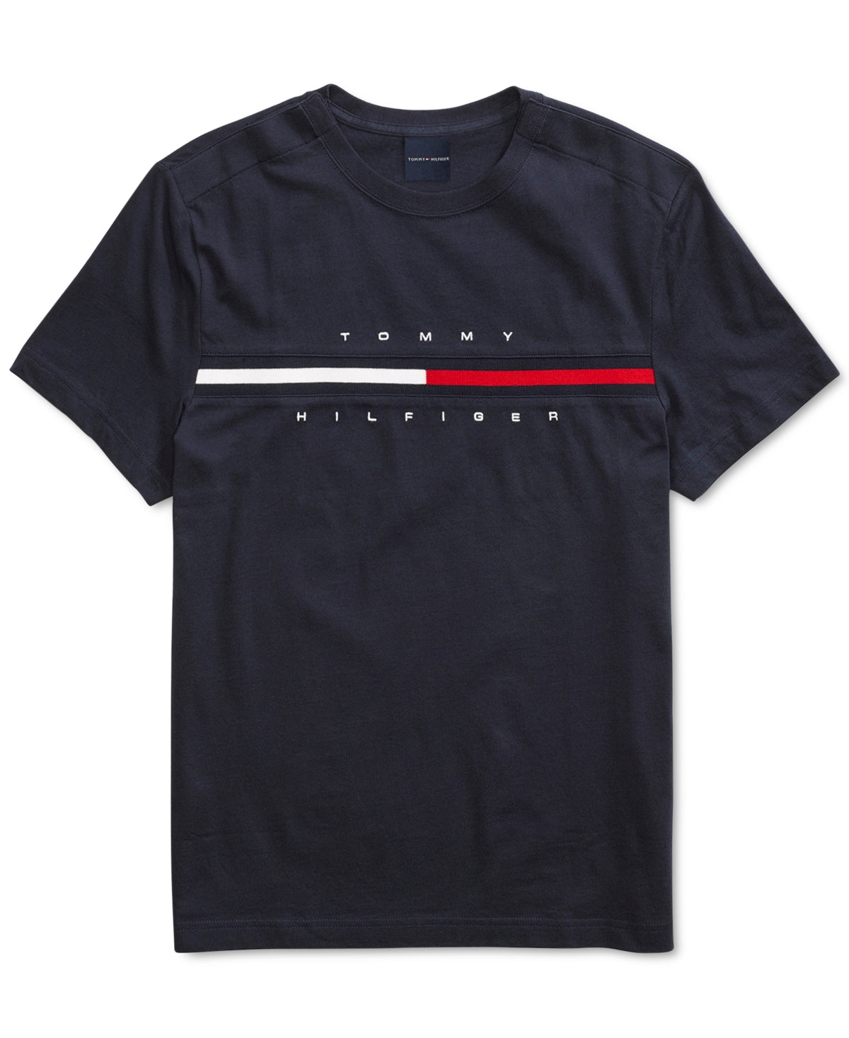 Tommy Hilfiger Men's Tino with Magnetic Closure at Shoulders T-Shirt Blue Size Medium