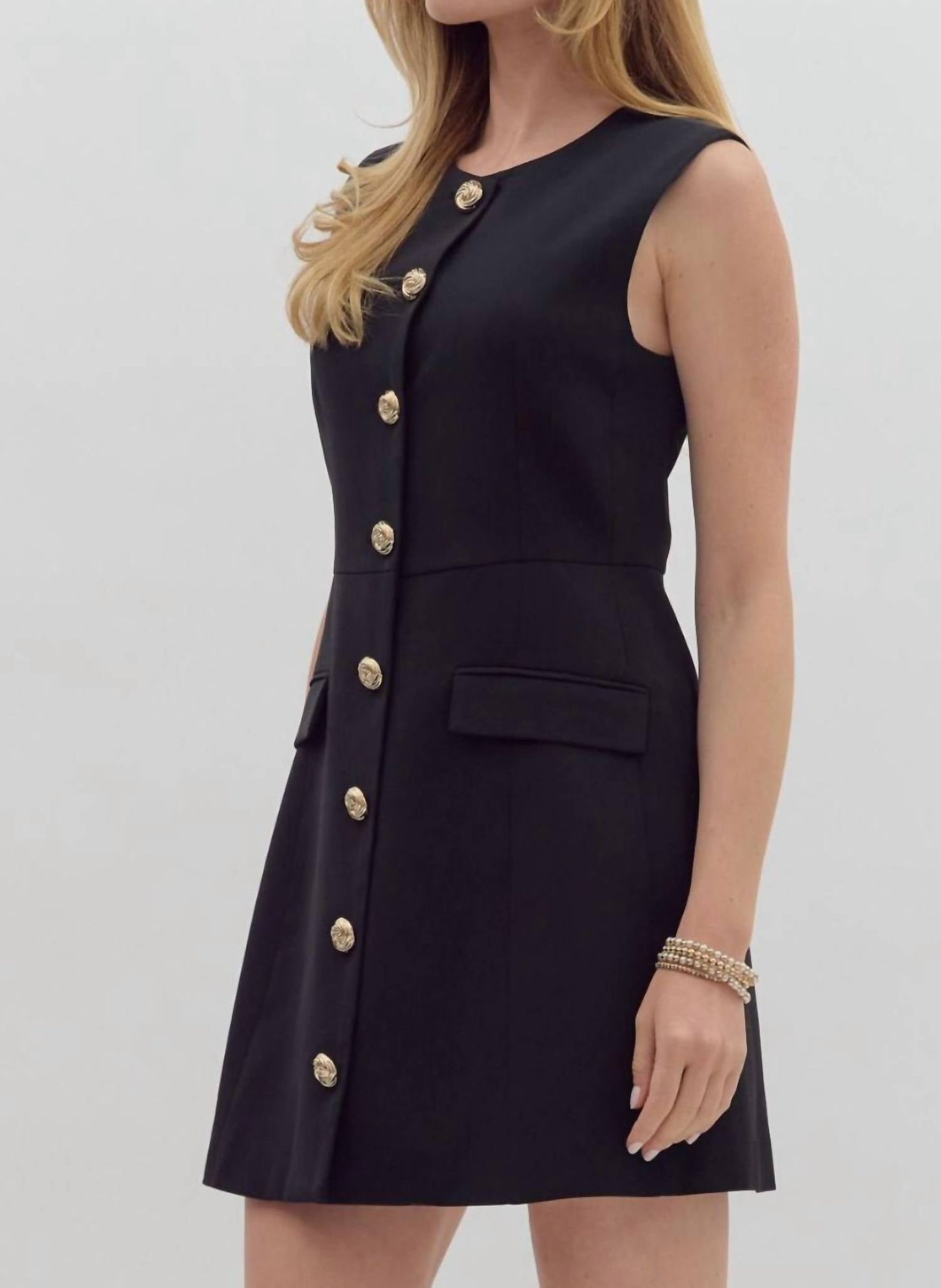 Entro - Solid Sleeveless Mini Dress
