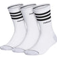 adidas Men's 3 Pk Crew Socks White Size 6-12