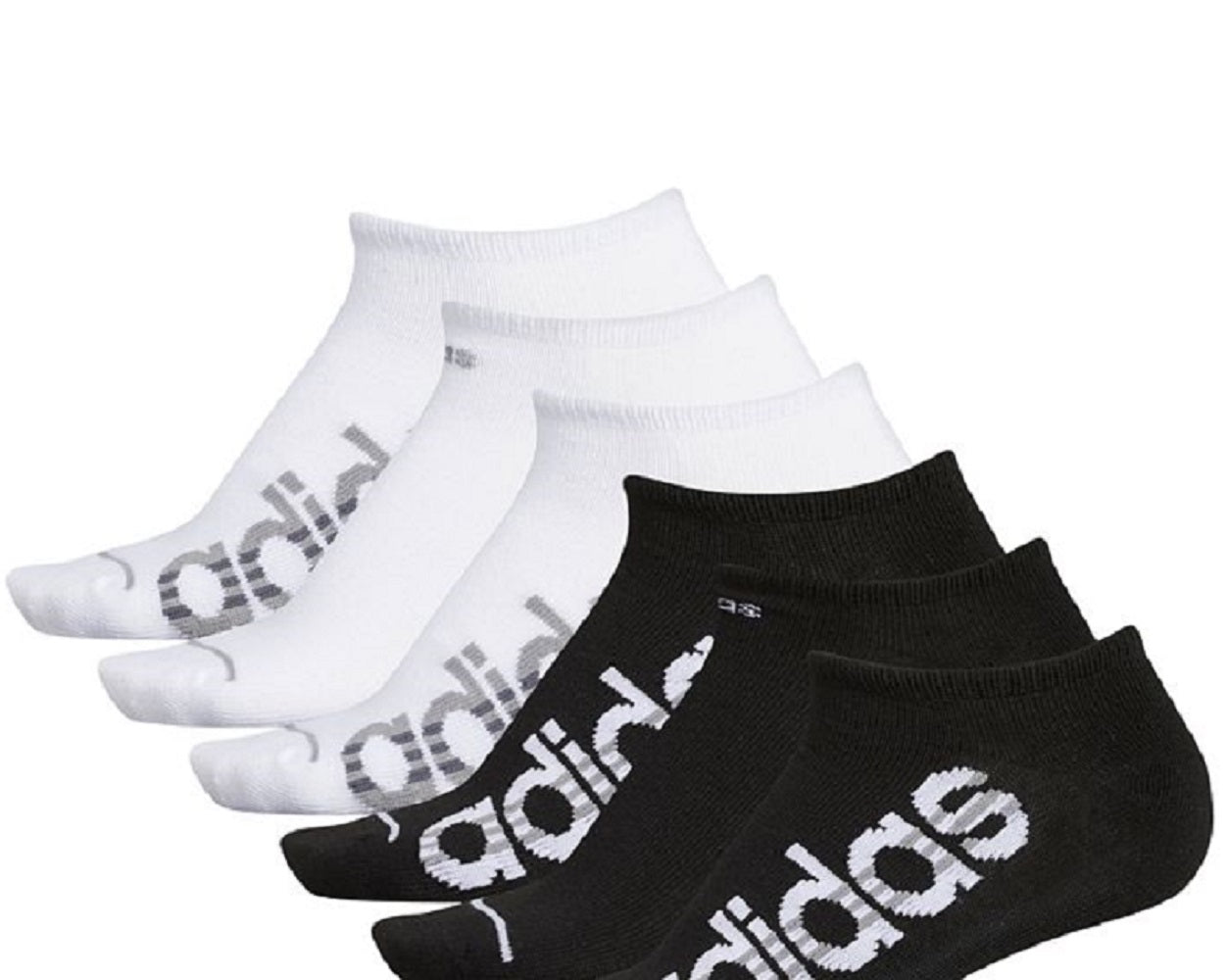 adidas Women's 6 Pk Superlite No Show Socks Black Size 4-10