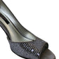 Nina Women's Peep Toe Textile Pumps Heels Shoes Gray Size 7.5M