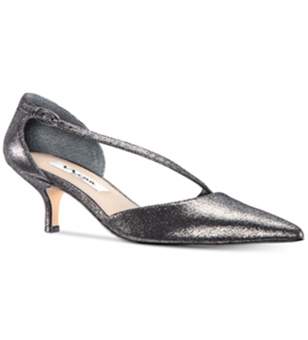 Nina Women's Nina Tirisa Asymmetrical Strap Pump Gray Size 8.5 M
