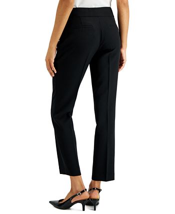 Kasper Women's Stretch Crepe Straight Leg Pants Black Size 10