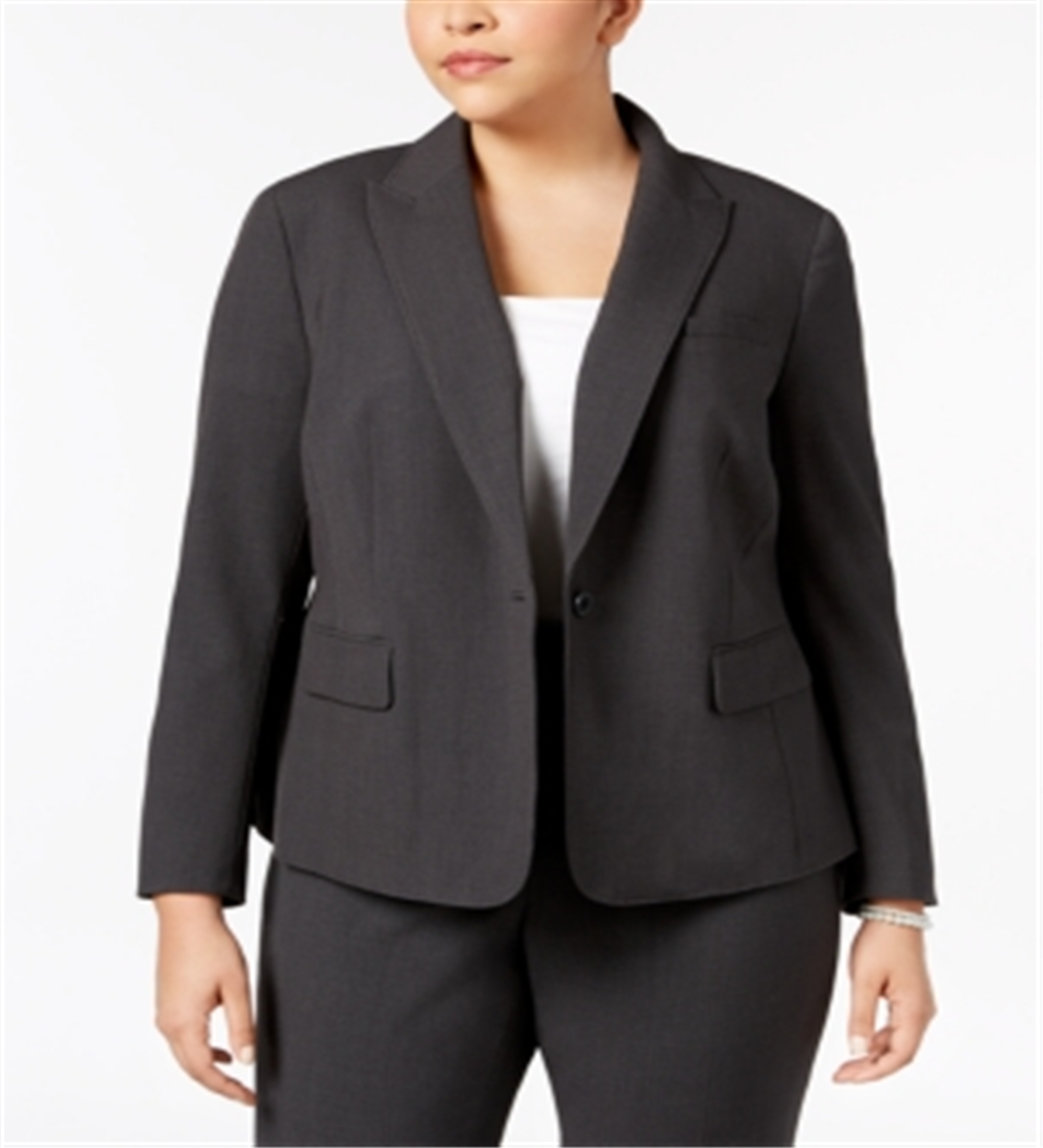 Anne Klein Women's One Button Blazer Gray Size 20W