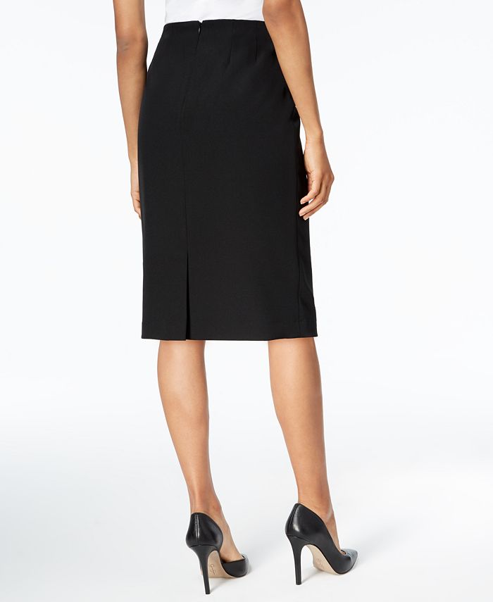 Kasper Women's Pencil Midi Skirt Black Size 4Petite