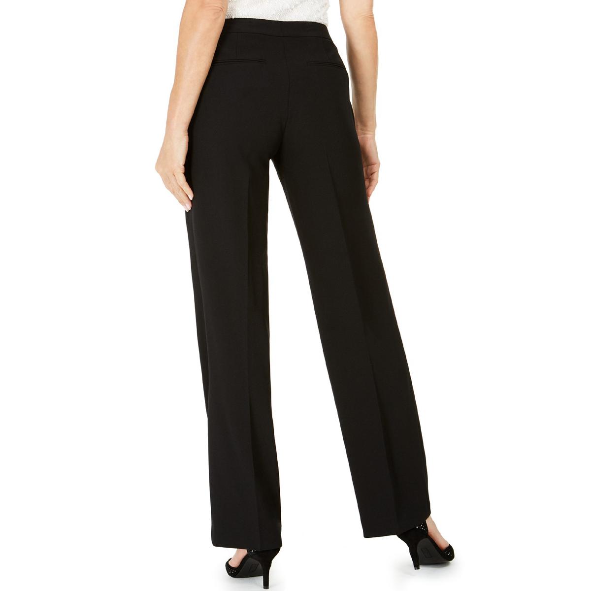 Kasper Women's Tab Waist Modern Dress Pants Black Size 8