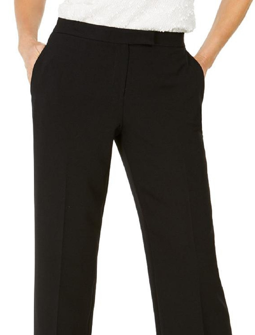 Kasper Women's Tab Waist Modern Dress Pants Black Size 8