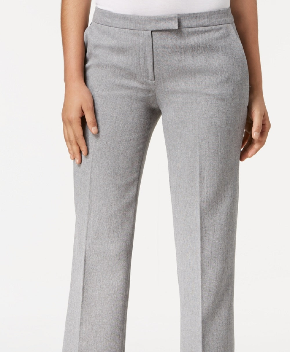 Kasper Women's Tab Waist Straight Fit Modern Dress Pants Sizes Gray Size 14