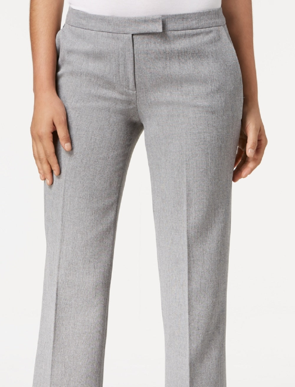 Kasper Women's Tab Waist Modern Dress Pants Gray Size 10 Petite