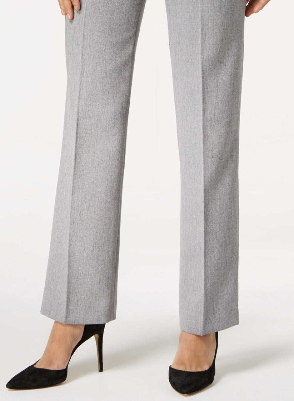 Kasper Women's Tab Waist Modern Dress Pants Gray Size 10 Petite