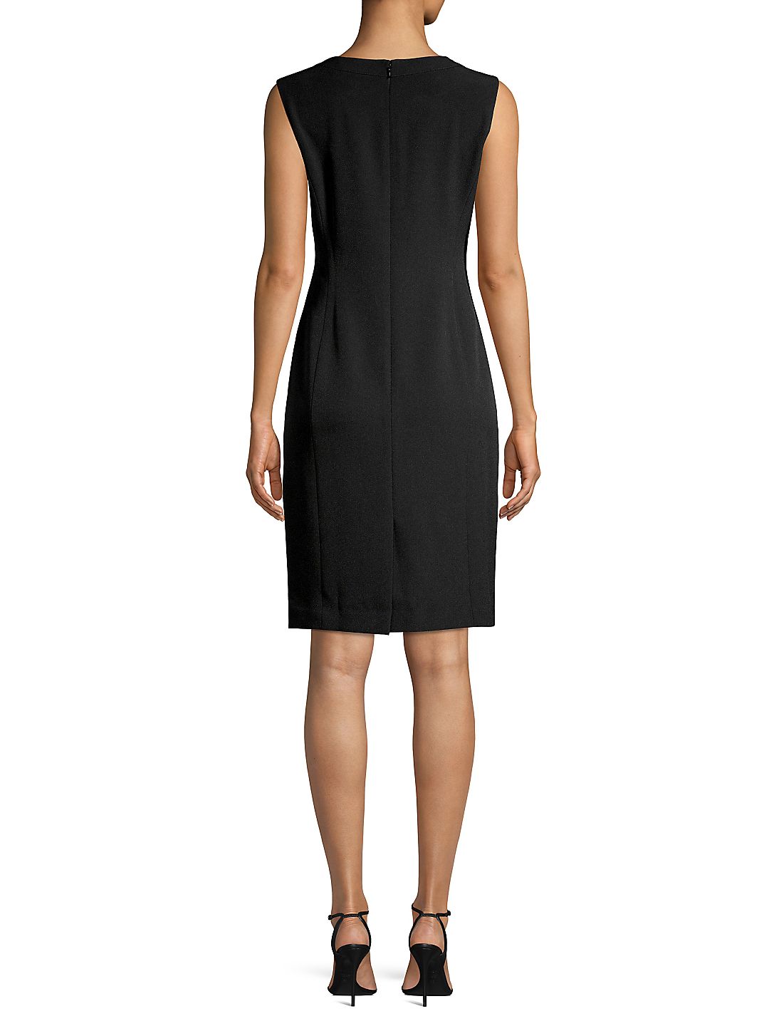 Kasper Women's Crew Neck Sheath Dress Black Size 12