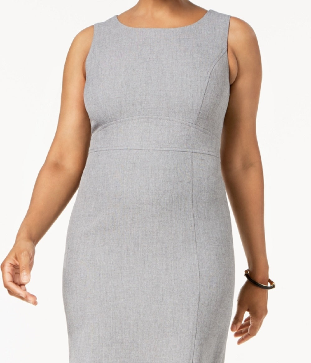 Kasper Women's Sleeveless Sheath Dress Gray Size 18