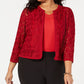 Anne Klein Women's Bonded Lace Cardigan Jacket Red Size 18W