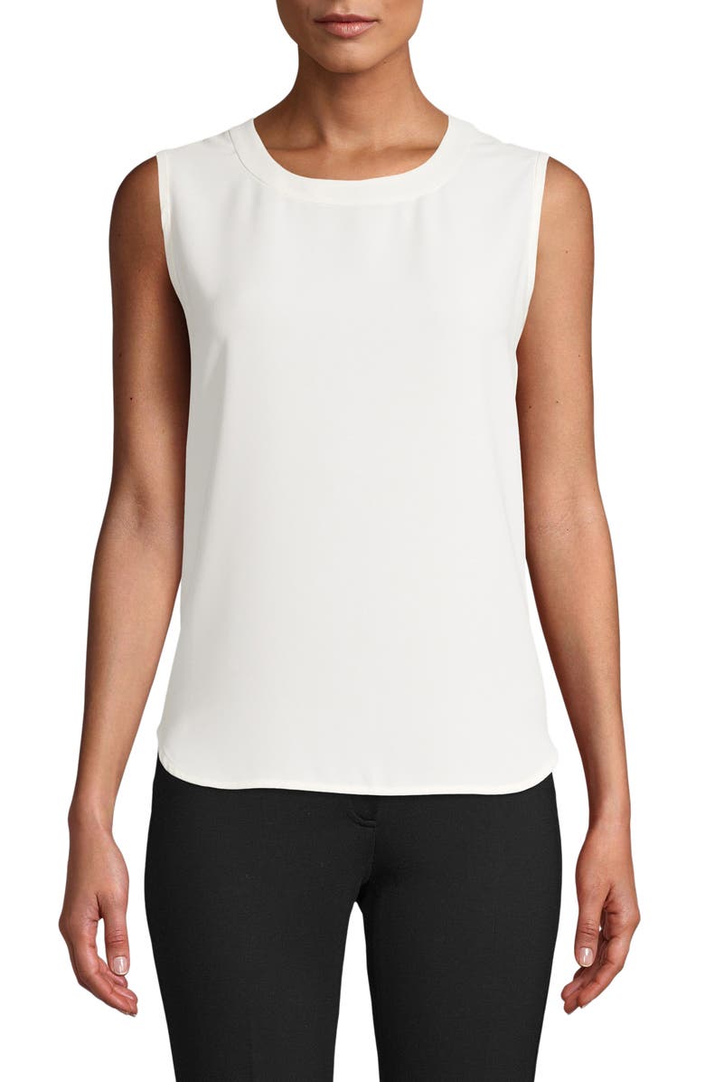 Anne Klein Women's Scoop Neck Sleeveless Blouse White Size XX-Large