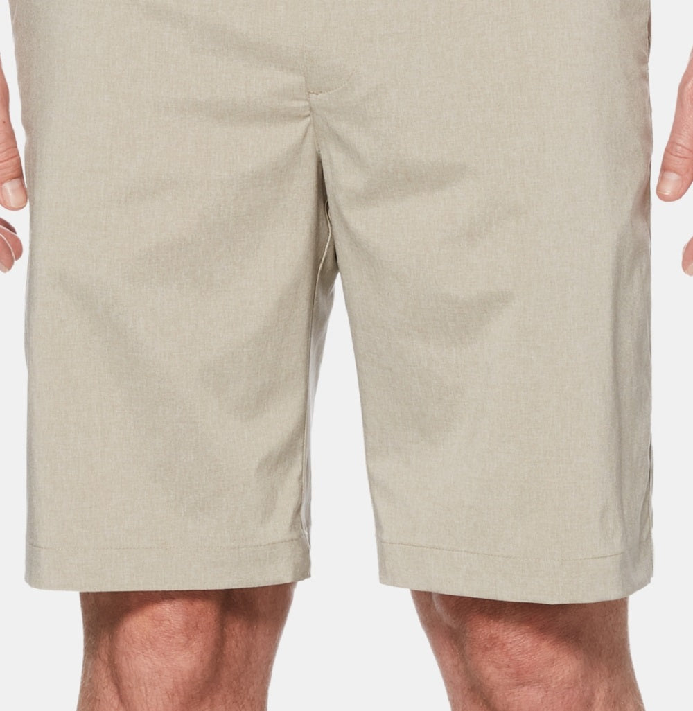 PGA Tour Men's Classic Fit Stretch Heather Performance Shorts Brown Size 40