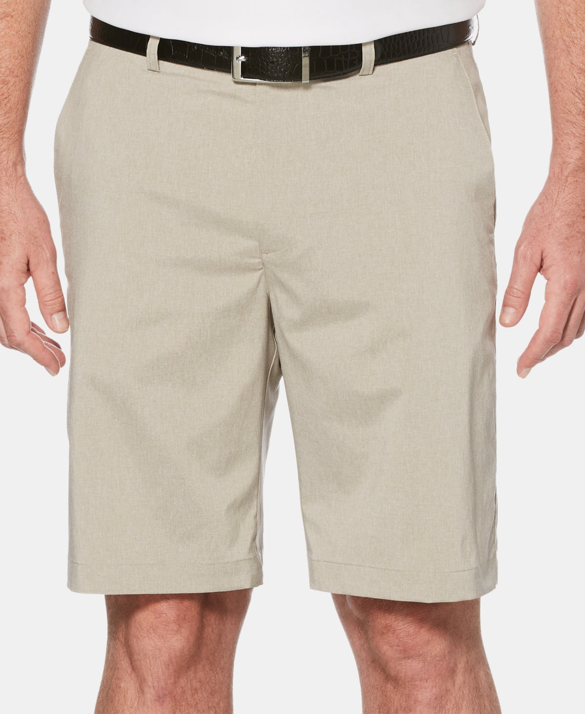 PGA Tour Men's Classic Fit Stretch Heather Performance Shorts Brown Size 40