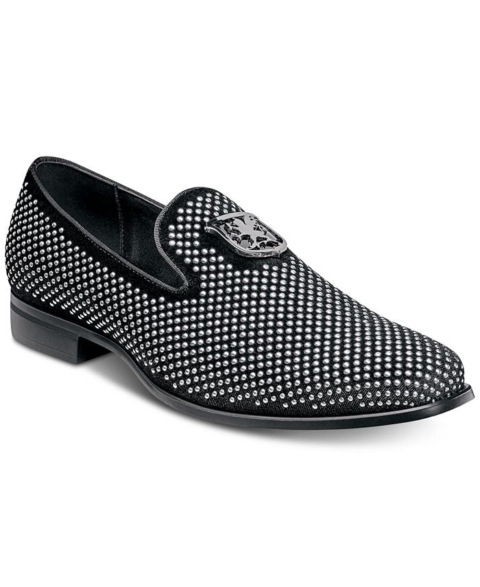Stacy Adams Men's Swagger Studded Ornament Slip On Shoes Gray Size 8.5 M