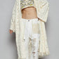 Pol - Crochet Fringe Open Front Longline Cardigan