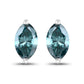 0.69 Carat Genuine Blue Diamond 14K White Gold Earrings